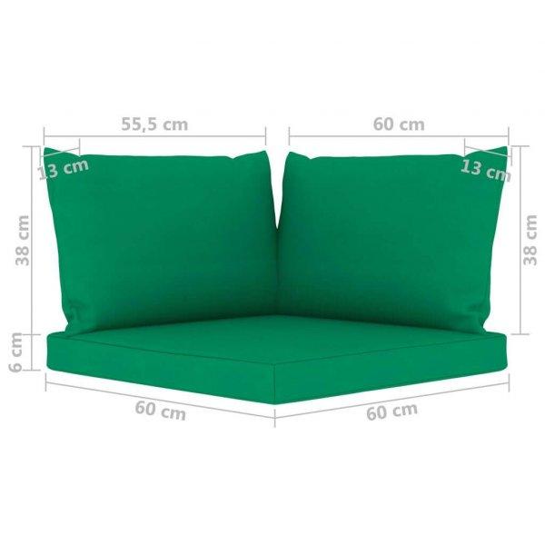 vidaXL négyszemélyes kerti kanapé zöld párnákkal