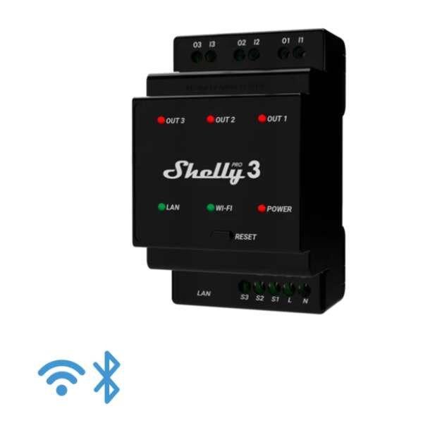 Shelly okosrelé, wifi + ethernet, 3 áramkörös, din-sínre szerelhető -
shelly pro 3 SHELLY PRO 3