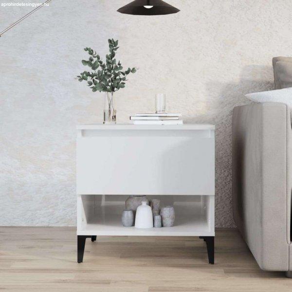 vidaXL magasfényű fehér szerelt fa kisasztal 50x46x50 cm