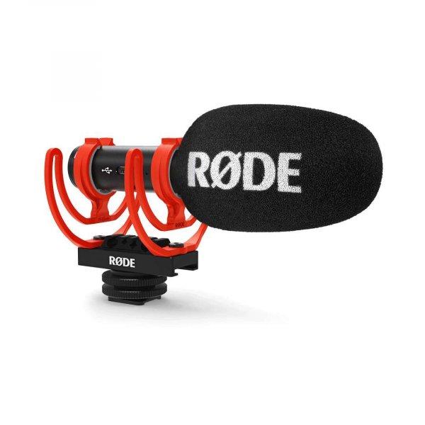 RØDE VideoMic GO II kompakt videómikrofon 3.5mm TRS és USB kimenettel,
mikrofonszivaccsal, SC14 kis jack kábellel és SM8-R Rycote Lyre rezgésgátló
vakupapucs felfüggesztéssel.