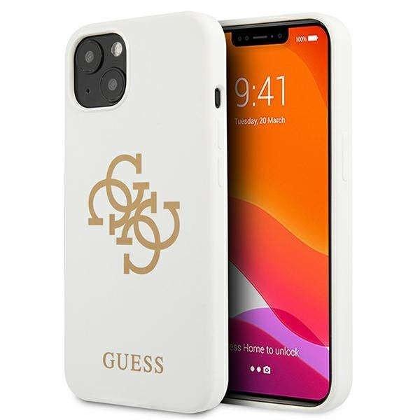 Guess GUHCP13SLS4GGWH iPhone 13 mini fehér/fehér hard Silicone 4G Logo
telefontok