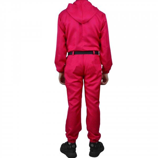 IdeallStore® gyerekruha, Squid Game, Kör modell, 10-12 éves, piros, övvel