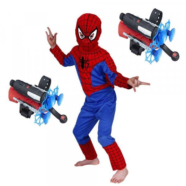 IdeallStore® Spiderman jelmezkészlet, 110-120 cm és két kilövő
tapadókoronggal