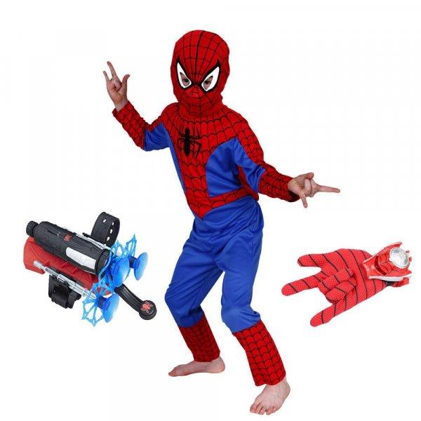 Spiderman M öltöny szett, 110-120 cm, kilövő tapadókorongokkal és kesztyű
korongokkal