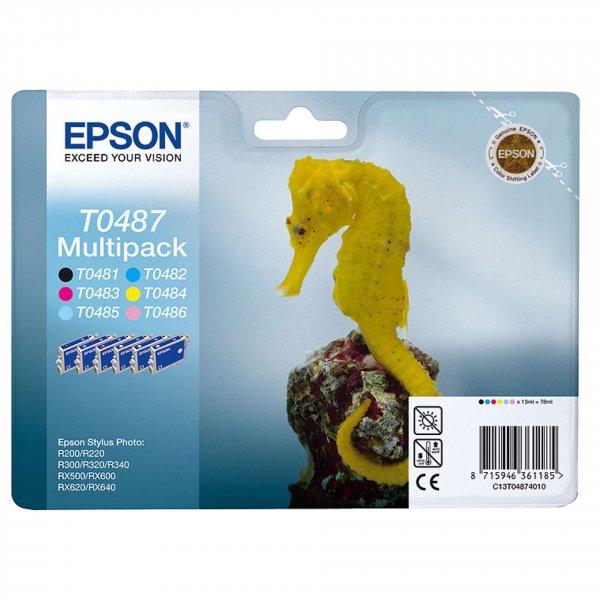 Epson T0487 Multipack Bk C M Y LM LC tintapatron eredeti C13T04874010 (T0481 +
T0482 + T0483 + T0484 + T0485 + T0486) Csikóhal