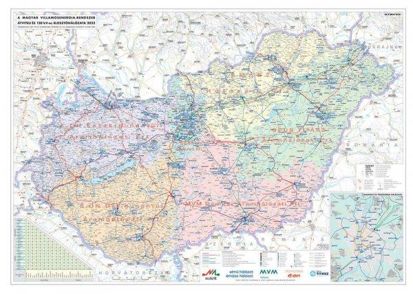 Magyarország villamoshálózati fémléces térképe 120x80