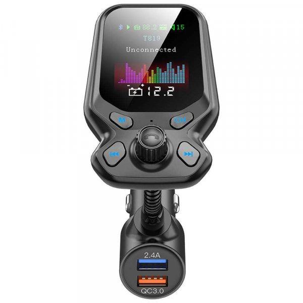 Bluetooth FM transzmitter, autós töltő LCD kijelzővel - zenelejátszás,
hívások kezelésére, beépített mikrofonnal T819 (BBV)