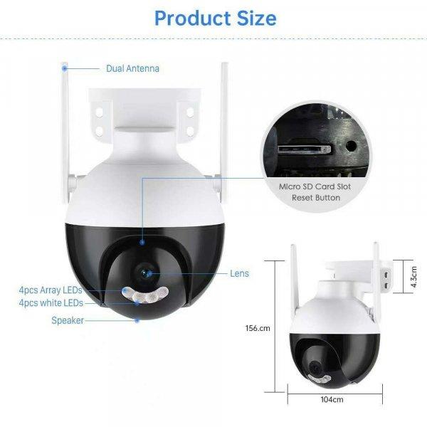 Intelligens Térfigyelő Kamera H1, 3MP, IP66 vízállóság, kétirányú hang
funkció, mozgásérzékelés, éjszakai látás, gyors telepítés, fehér
