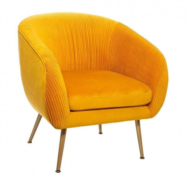 Mustársárga fotel retro stílusban