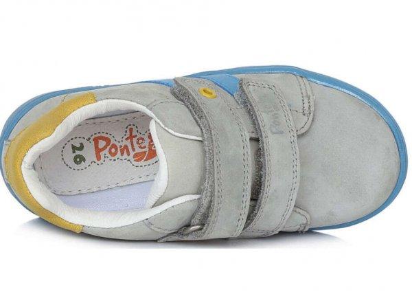 Ponte 20 kisfiú szürke kék csíkos szupinált bőr cipő 24