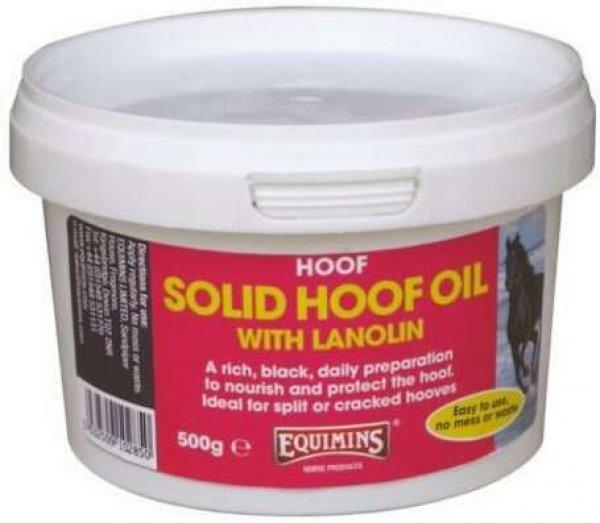 Equimins Solid Hoof Oil with Lanolin - Lanolinos fekete színű patazsír
ápoló készítmény 1 kg