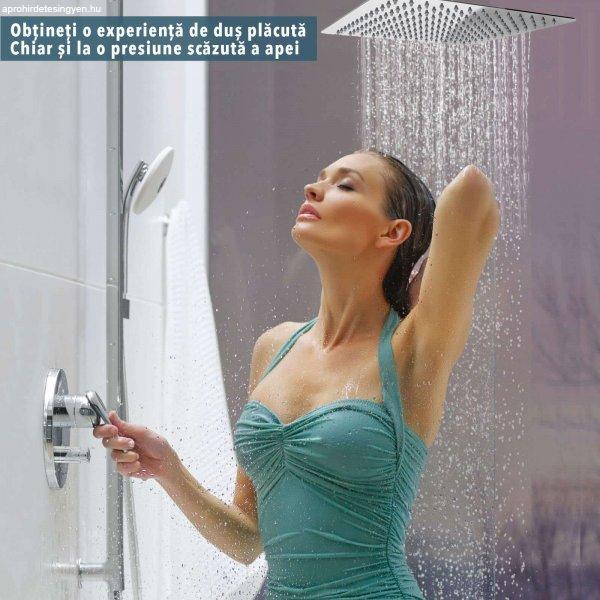 Esőzuhanyfej ultravékony négyzet alakú, 30x 30 cm, rozsdamentes acélból,
fényes felületű ezüst króm, vékony vastagság 2 mm