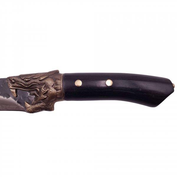 IdeallStore® vadászkés, Dragon Breath, rozsdamentes acél, fa markolat, 33.5
cm, fekete