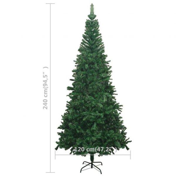vidaXL zöld műkarácsonyfa LED fényekkel és gömbszettel L 240 cm