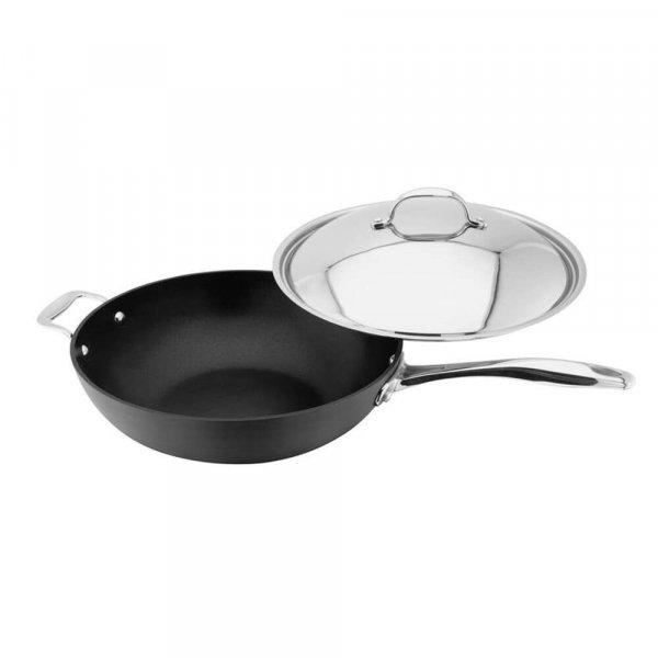 Stellar-Hard eloxált wok serpenyő, alumínium, 55x30x16,5 cm, fekete/ezüst
