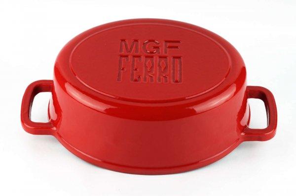 Magefesa-Ferro Eco ovális öntöttvas serpenyő, 28x21x10 cm, 3 l, piros