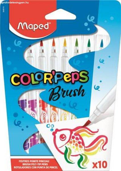 Filctoll készlet, kimosható, ecsetjellegű, MAPED "Color ’Peps
Brush", 10 különböző szín