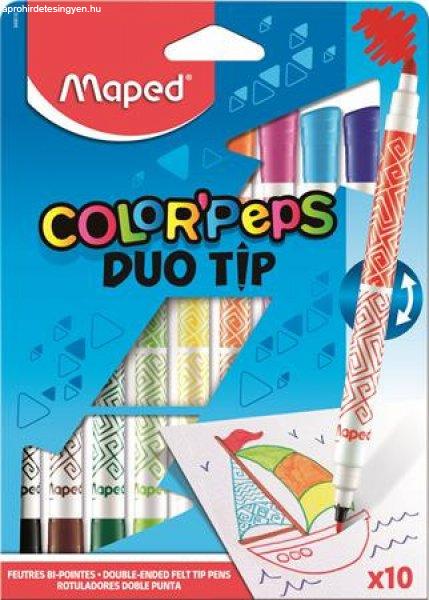 Filctoll készlet, MAPED "Color'Peps Duo Tip", 10 különböző
szín