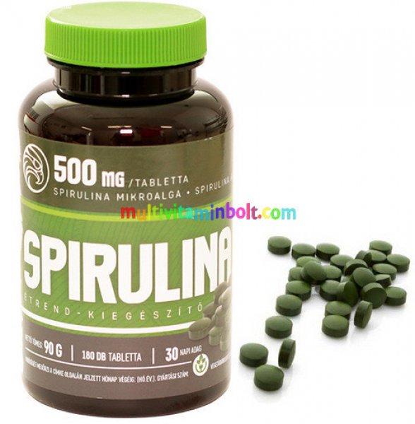 Spirulina alga 180 db tabletta 500 mg - MannaVita