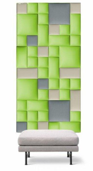 Előszobafal-12 modern praktikus előszoba dekor, zöld, beige, szürke színű