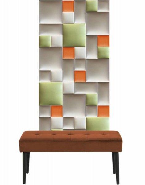 Előszobafal-32 műbőr design modern falpanel dekoráció, beige, sárga,
zöld, fehér színek