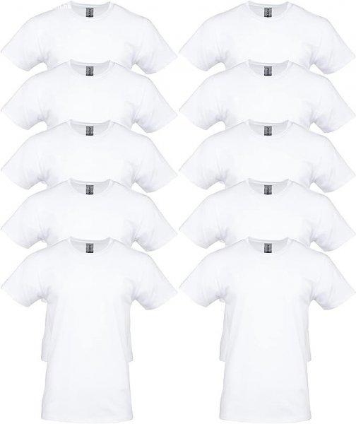 10 db-os csomagban Gildan kereknyakú pamut póló, fehér-L