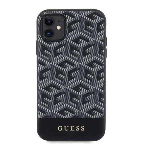 Guess PU G Cube MagSafe kompatibilis hátsó borító iPhone 11 készülékhez
Fekete tok