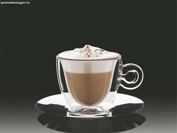 Cappuccinos csésze rozsdamentes aljjal, duplafalú, 2db-os szett, 16,5cl
