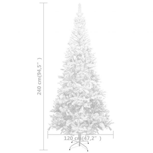 vidaXL fehér műkarácsonyfa LED fényekkel és gömbszettel L 240 cm