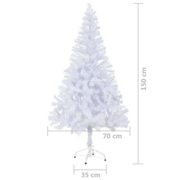 vidaXL műkarácsonyfa 380 ággal LED fényekkel és gömbökkel 150 cm