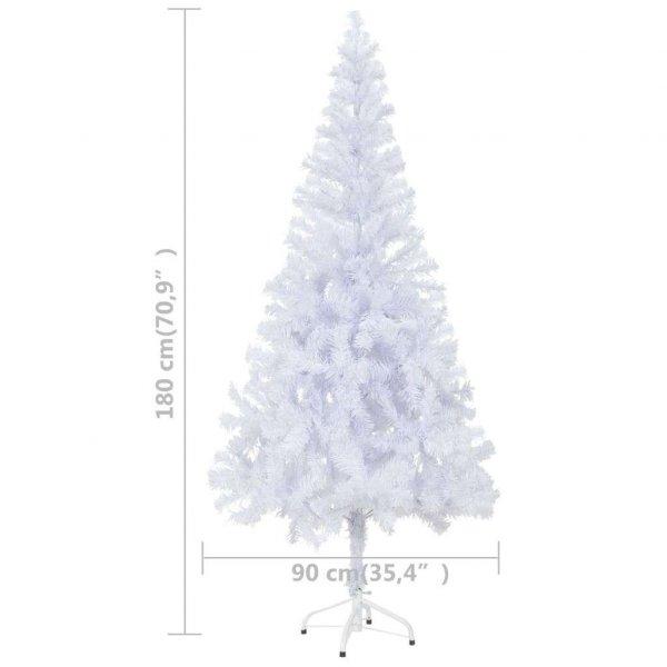 vidaXL műkarácsonyfa 620 ággal LED fényekkel és gömbökkel 180 cm