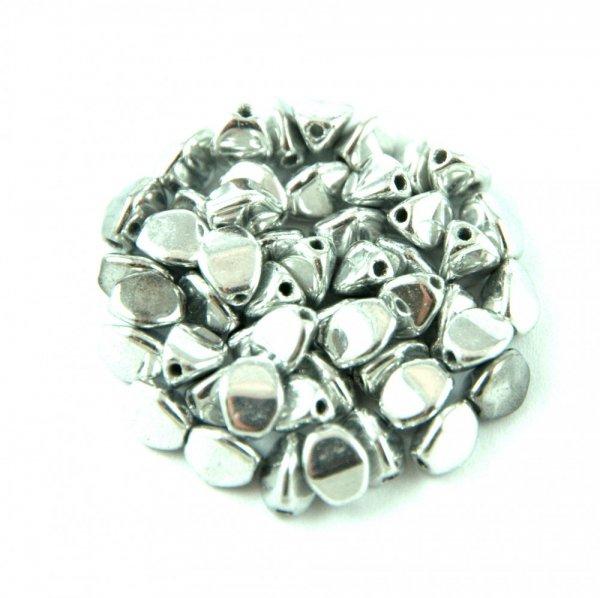 Cseh préselt Pinch gyöngy - Silver - 5x3mm