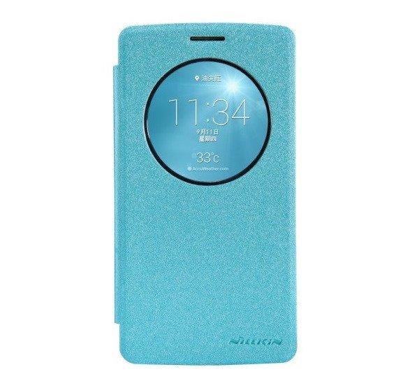 NILLKIN SPARKLE műanyag telefonvédő (mikroszálas bőr hatású aktív FLIP,
oldalra nyíló) VILÁGOSKÉK LG G3 S (D722)