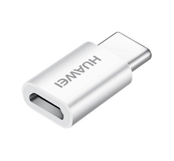 HUAWEI adapter (microUSB aljzat - Type-C, adatátvitel és töltés) FEHÉR