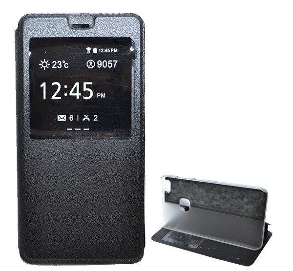 Tok álló, bőr hatású (FLIP, oldalra nyíló, asztali tartó funkció, View
Window) FEKETE Huawei P10 Lite