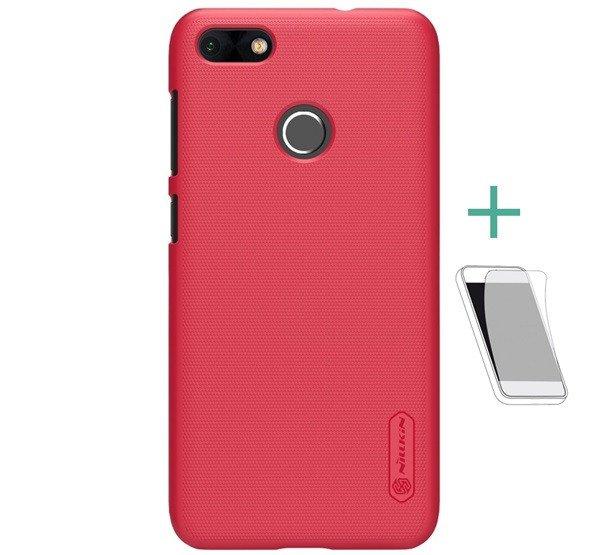 NILLKIN SUPER FROSTED műanyag telefonvédő (gumírozott, érdes felület +
képernyővédő fólia) PIROS Huawei P9 Lite Mini