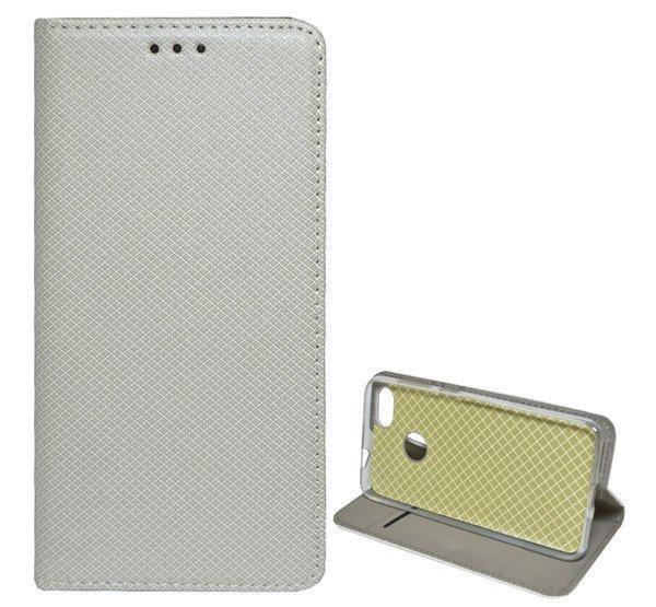Tok álló, bőr hatású (FLIP, oldalra nyíló, asztali tartó funkció,
rombusz minta) VILÁGOSSZÜRKE Huawei P9 Lite Mini