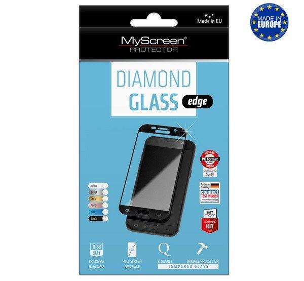 MYSCREEN DIAMOND GLASS EDGE képernyővédő üveg (2.5D, íves, karcálló,
0.33 mm, 9H) FEKETE Samsung Galaxy A6 (2018) SM-A600F