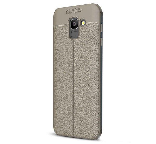 Szilikon telefonvédő (közepesen ütésálló, bőr hatású, varrás minta)
SZÜRKE Samsung Galaxy J6 (2018) SM-J600F