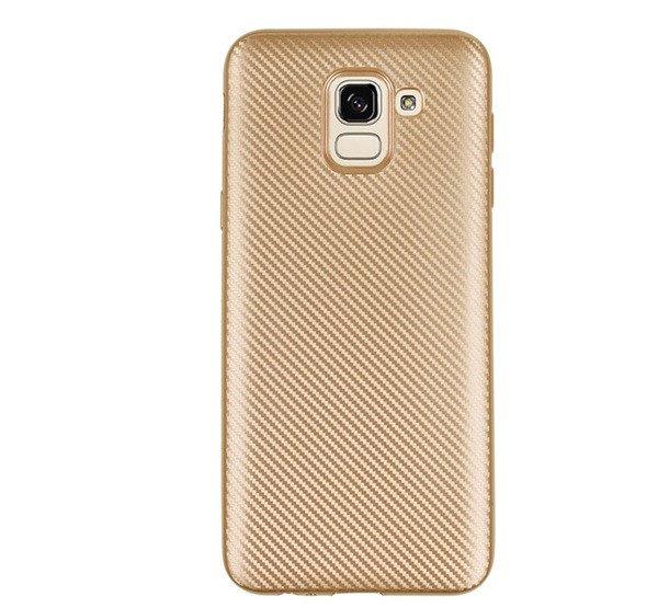 Szilikon telefonvédő (karbon minta) ARANY Samsung Galaxy J6 (2018) SM-J600F