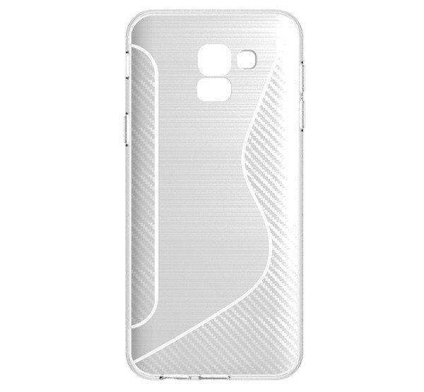 Szilikon telefonvédő (S-line, karbon minta) ÁTLÁTSZÓ Samsung Galaxy J6
(2018) SM-J600F