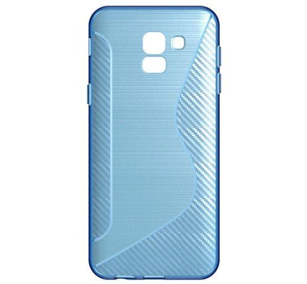 Szilikon telefonvédő (S-line, karbon minta) VILÁGOSKÉK Samsung Galaxy J6
(2018) SM-J600F