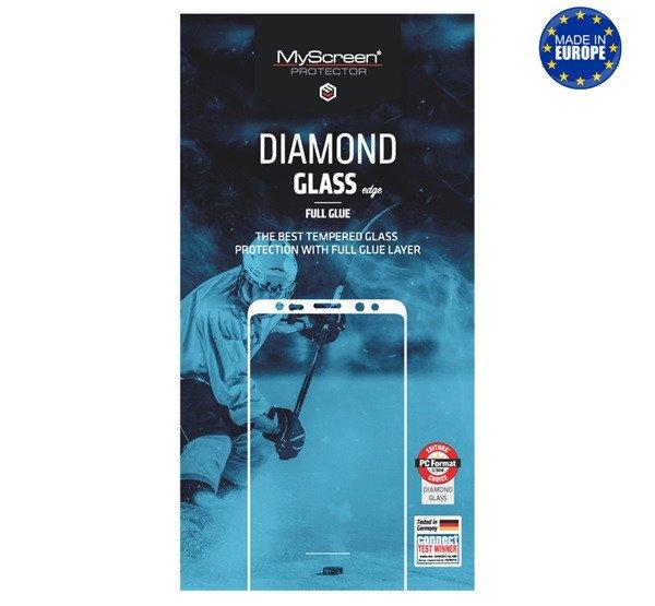 MYSCREEN DIAMOND GLASS EDGE képernyővédő üveg (2.5D, full glue, teljes
felületén tapad, karcálló, 0.33 mm, 9H) FEKETE Samsung Galaxy A6 (2018)
SM-A600F
