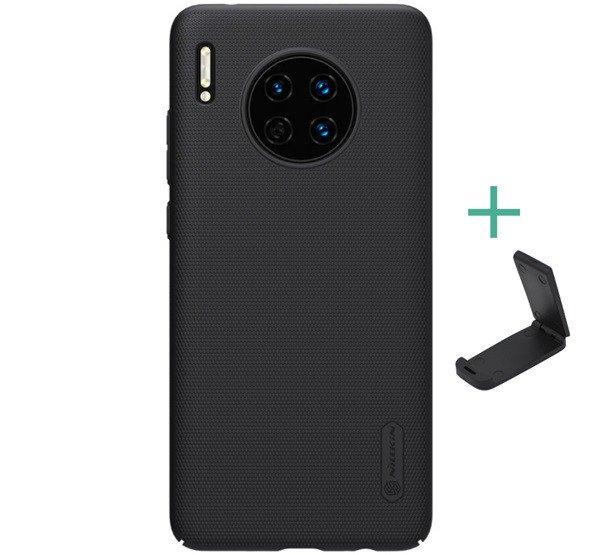 NILLKIN SUPER FROSTED műanyag telefonvédő (gumírozott, érdes felület +
asztali tartó) FEKETE Huawei Mate 30