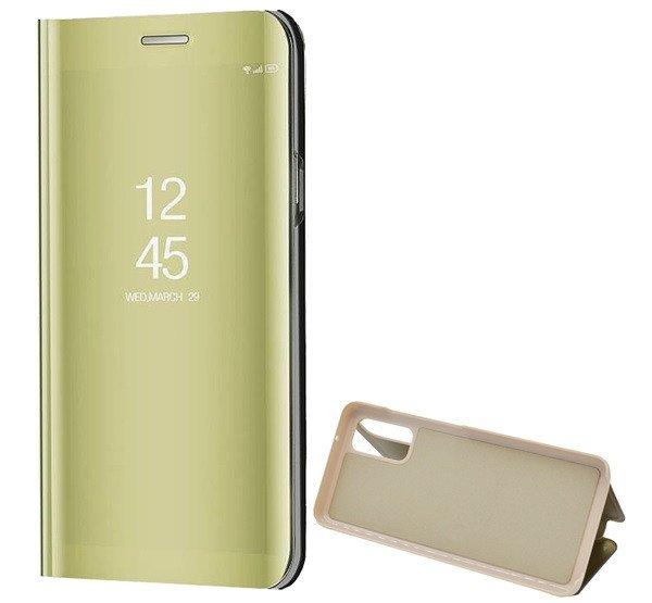 Tok álló (aktív FLIP, oldalra nyíló, asztali tartó funkció, tükrös
felület, Mirror View Case) ARANY Samsung Galaxy S20 (SM-G980F), Samsung Galaxy
S20 5G (SM-G981U)