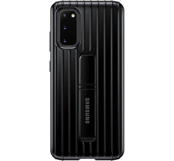 SAMSUNG műanyag telefonvédő (dupla rétegű, gumírozott, asztali tartó
funkció) FEKETE Samsung Galaxy S20 (SM-G980F), Samsung Galaxy S20 5G (SM-G981U)