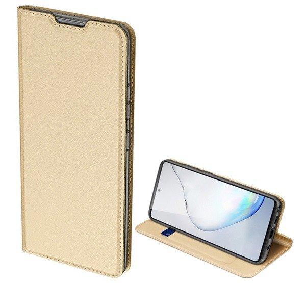 DUX DUCIS SKIN PRO tok álló, bőr hatású (FLIP, oldalra nyíló, bankkártya
tartó, asztali tartó funkció) ARANY Samsung Galaxy S10 Lite (SM-G770F) 