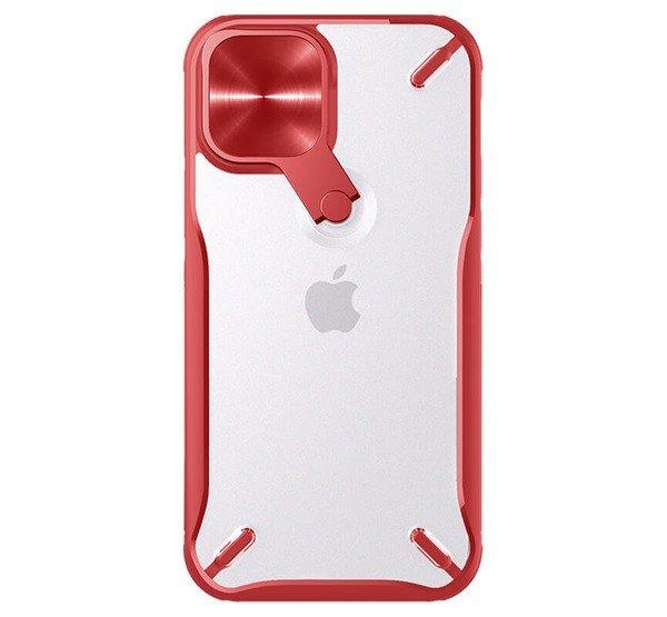 NILLKIN CYCLOPS műanyag telefonvédő (közepesen ütésálló, légpárnás
sarok, kameravédő, kitámasztó) PIROS Apple iPhone 12, Apple iPhone 12 Pro