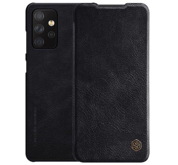 NILLKIN QIN tok álló, bőr hatású (FLIP, oldalra nyíló, bankkártya
tartó) FEKETE Samsung Galaxy A72 5G (SM-A726F), Samsung Galaxy A72 4G
(SM-A725F)