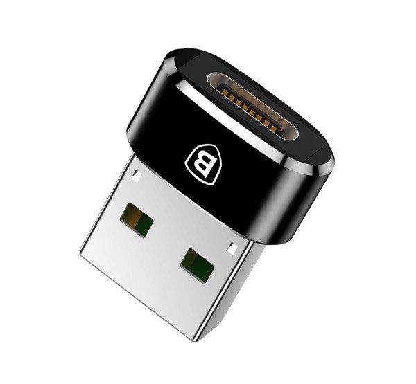 BASEUS adapter (USB - Type-C aljzat, 3A, gyorstöltő, adatátvitel és
töltés, OTG) FEKETE